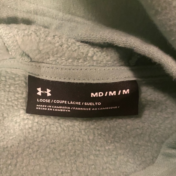Under Armour Tech Terry Hoodie in Foster Green - Picture 7 of 7